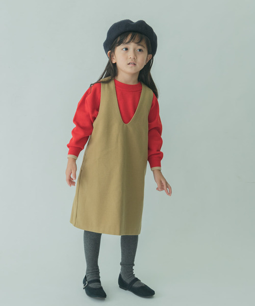 FORK&SPOON(フォークアンドスプーン)の「『親子リンク』FORK&SPOON TRジャンパースカート(KIDS)(ワンピース・キッズ・グレー系その他/ベージュ・105/120/135)」の12枚目の写真