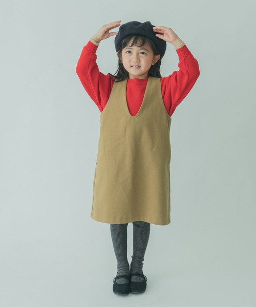FORK&SPOON(フォークアンドスプーン)の「『親子リンク』FORK&SPOON TRジャンパースカート(KIDS)(ワンピース・キッズ・グレー系その他/ベージュ・105/120/135)」の14枚目の写真