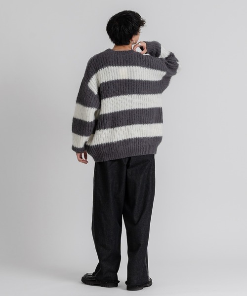 ONCILY（オンシェリー）の「CUT OFF SEMI WIDE DENIM PANTS / カットオフセミワイドデニムパンツ（デニムパンツ・メンズ・ブラック/ブルー・MEDIUM/SMALL/LARGE）」の8枚目の写真