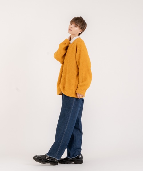 ONCILY（オンシェリー）の「CUT OFF SEMI WIDE DENIM PANTS / カットオフセミワイドデニムパンツ（デニムパンツ・メンズ・ブラック/ブルー・MEDIUM/SMALL/LARGE）」の22枚目の写真