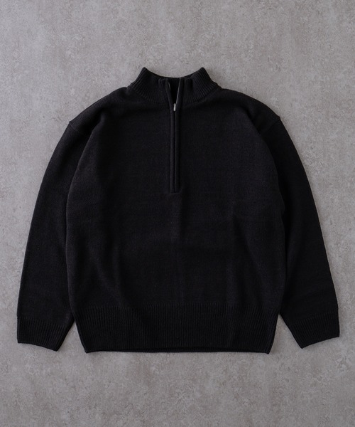 BRICK & SONS（ブリックアンドサンズ）の「バルキーハーフジップニット（ニット/セーター・メンズ・ブラック/ネイビー/ワイン/マスタード・L/XL/M）」の2枚目の写真