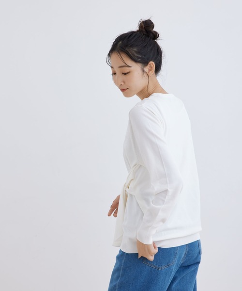 Jayro（ジャイロ）の「【ウォッシャブル】ウエストリボンプルオーバー（Tシャツ/カットソー・レディース・ライトグリーン/ホワイト系その他/グレー系その他・FREE）」の8枚目の写真