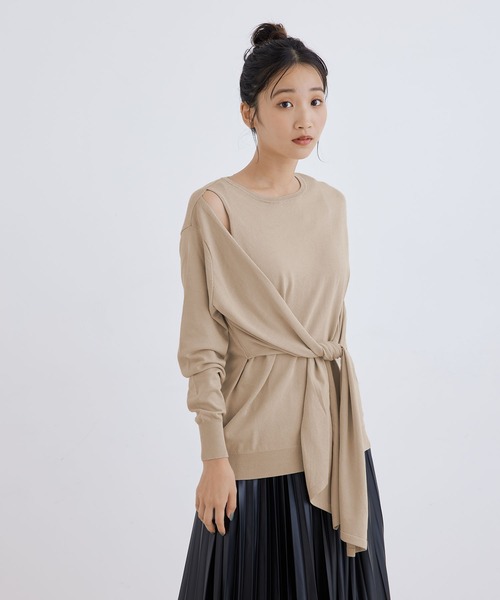 Jayro（ジャイロ）の「【ウォッシャブル】ウエストリボンプルオーバー（Tシャツ/カットソー・レディース・ライトグリーン/ホワイト系その他/グレー系その他・FREE）」の11枚目の写真