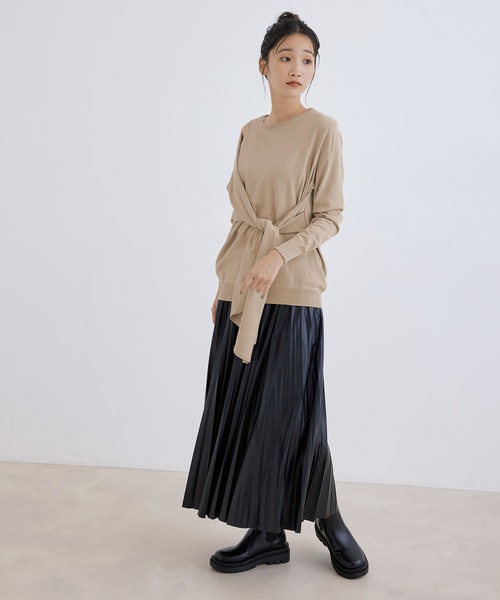 Jayro（ジャイロ）の「【ウォッシャブル】ウエストリボンプルオーバー（Tシャツ/カットソー・レディース・ライトグリーン/ホワイト系その他/グレー系その他・FREE）」の12枚目の写真