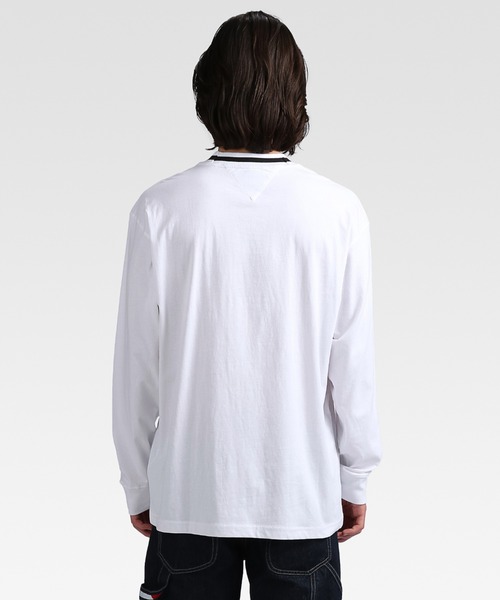 tommy jeans（トミー ジーンズ）の「【オンライン限定】ネックロゴロングスリーブTシャツ（Tシャツ/カットソー・メンズ・ホワイト/ブラック・LARGE/MEDIUM/SMALL/X-LARGE）」の3枚目の写真