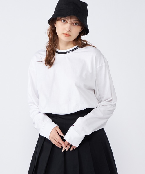 tommy jeans（トミー ジーンズ）の「【オンライン限定】ネックロゴロングスリーブTシャツ（Tシャツ/カットソー・メンズ・ホワイト/ブラック・LARGE/MEDIUM/SMALL/X-LARGE）」の14枚目の写真