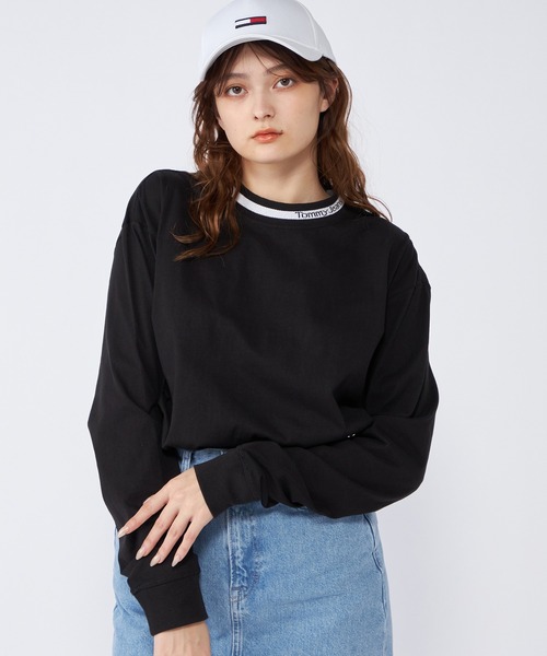 tommy jeans（トミー ジーンズ）の「【オンライン限定】ネックロゴロングスリーブTシャツ（Tシャツ/カットソー・メンズ・ホワイト/ブラック・LARGE/MEDIUM/SMALL/X-LARGE）」の9枚目の写真