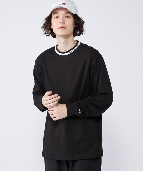 tommy jeans（トミー ジーンズ）の「【オンライン限定】ネックロゴロングスリーブTシャツ（Tシャツ/カットソー・メンズ・ホワイト/ブラック・LARGE/MEDIUM/SMALL/X-LARGE）」の6枚目の写真