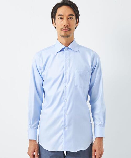 green label relaxing（グリーンレーベルリラクシング）の「コットンフレンチツイル スタンダード ワイドカラー ドレスシャツ -イージーアイロン-（シャツ/ブラウス・メンズ・ライトブルー/ホワイト・42cm/37cm/41cm/39cm/43cm/40cm/38cm）」の16枚目の写真