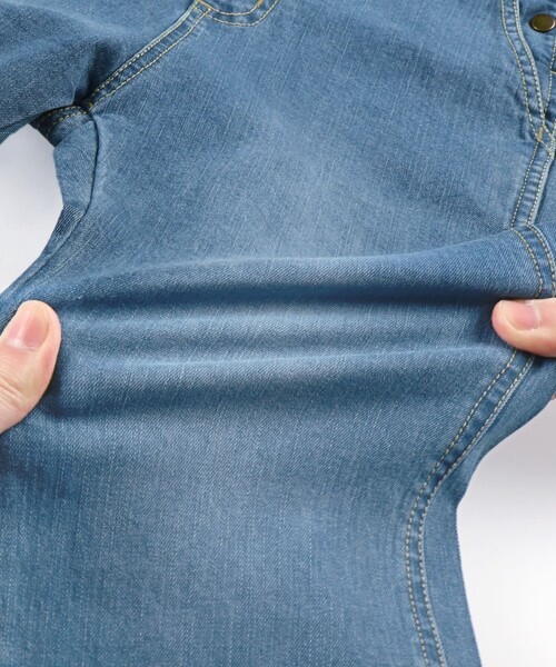 BRANSHES(ブランシェス)の「【こだわりDENIM】サロペット(サロペット/オーバーオール・キッズ・ブルー・120/140/130/110/150)」の15枚目の写真