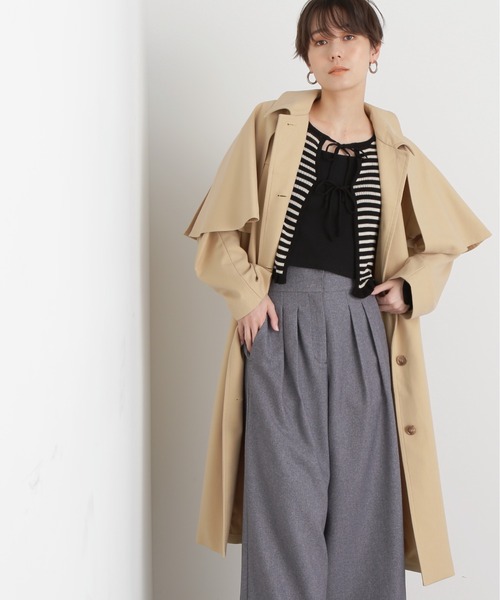 N.(N. Natural Beauty Basic)(エヌエヌナチュラルビューティーベーシック)の「◆ツイルケープコート(トレンチコート・レディース・オフホワイト/ベージュ/イエロー・MEDIUM)」の13枚目の写真