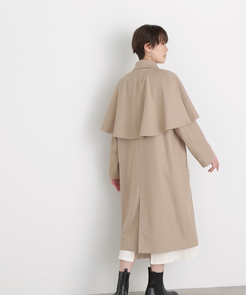 N.(N. Natural Beauty Basic)(エヌエヌナチュラルビューティーベーシック)の「◆ツイルケープコート(トレンチコート・レディース・オフホワイト/ベージュ/イエロー・MEDIUM)」の20枚目の写真