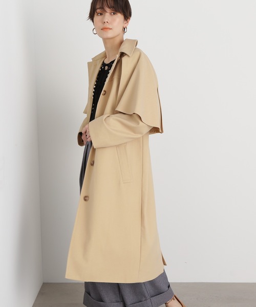 N.(N. Natural Beauty Basic)(エヌエヌナチュラルビューティーベーシック)の「◆ツイルケープコート(トレンチコート・レディース・オフホワイト/ベージュ/イエロー・MEDIUM)」の16枚目の写真