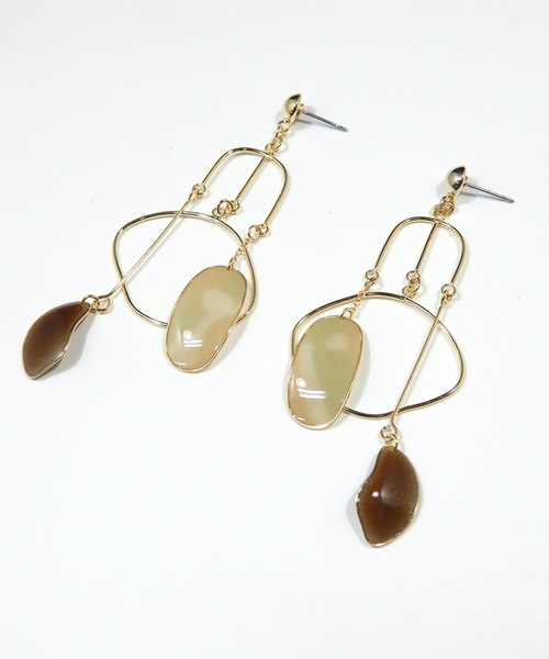 The Rule(ザルール)の「The Rule ザルール : See saw pieced earring : シーソー ピアス(ピアス(両耳用)・レディース・ブルー/グリーン/ブラウン・FREE)」の1枚目の写真