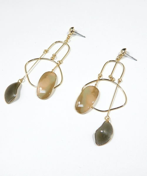 The Rule(ザルール)の「The Rule ザルール : See saw pieced earring : シーソー ピアス(ピアス(両耳用)・レディース・ブルー/グリーン/ブラウン・FREE)」の2枚目の写真