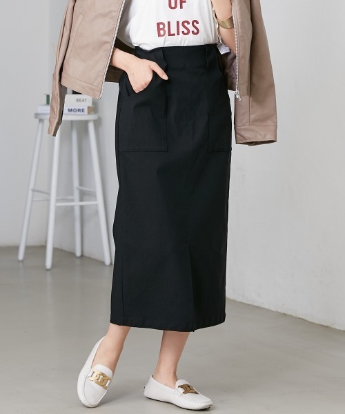 nissen（ニッセン）の「やわらかストレッチ素材　動けるタイトスカート（ベルト取り外し可）（スカート・レディース・ピンク/ブラウン/ブラック/ブルー/グリーン/ライトベージュ/ネイビー・LL/L/M）」の2枚目の写真