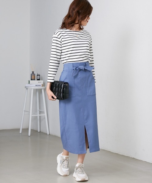 nissen（ニッセン）の「やわらかストレッチ素材　動けるタイトスカート（ベルト取り外し可）（スカート・レディース・ピンク/ブラウン/ブラック/ブルー/グリーン/ライトベージュ/ネイビー・LL/L/M）」の12枚目の写真