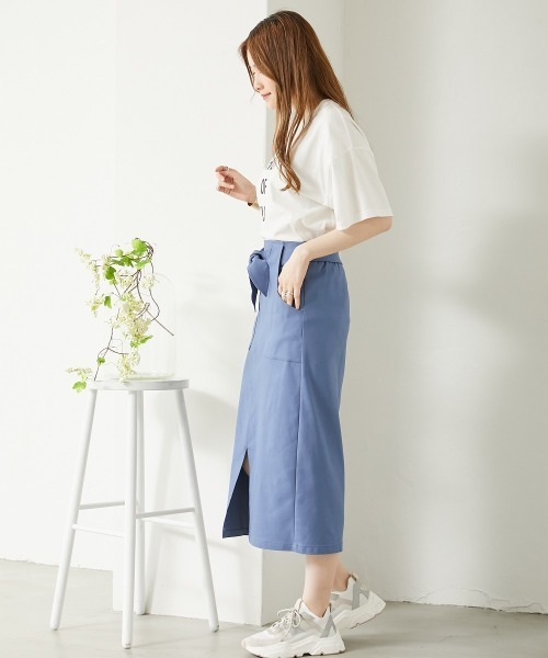 nissen（ニッセン）の「やわらかストレッチ素材　動けるタイトスカート（ベルト取り外し可）（スカート・レディース・ピンク/ブラウン/ブラック/ブルー/グリーン/ライトベージュ/ネイビー・LL/L/M）」の13枚目の写真