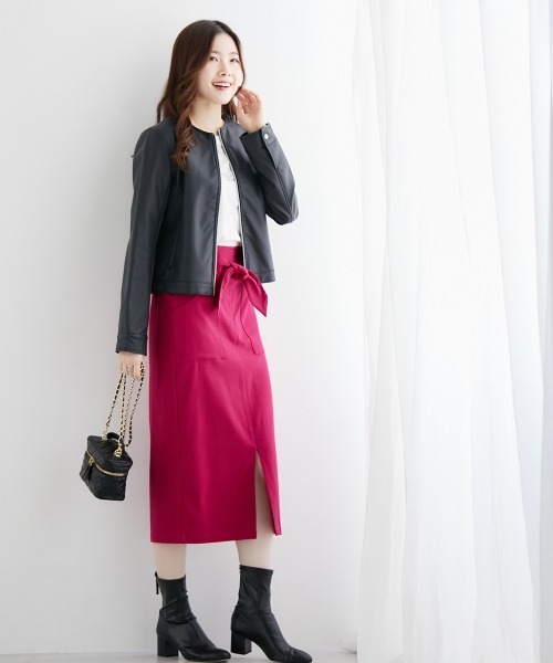 nissen（ニッセン）の「やわらかストレッチ素材　動けるタイトスカート（ベルト取り外し可）（スカート・レディース・ピンク/ブラウン/ブラック/ブルー/グリーン/ライトベージュ/ネイビー・LL/L/M）」の17枚目の写真