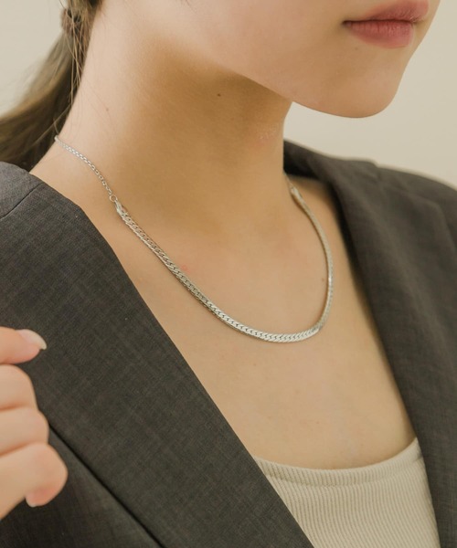 SMELLY(スメリー)の「フラットチェーンスライドネックレス(ネックレス・レディース・シルバー・-)」の1枚目の写真