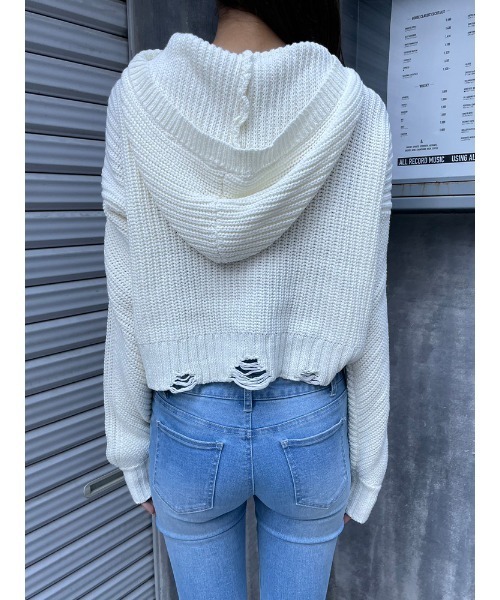NKNIT hooded sweatshirt ダメージ　パーカー NKNIT hooded sweatshirt ダメージ パーカー