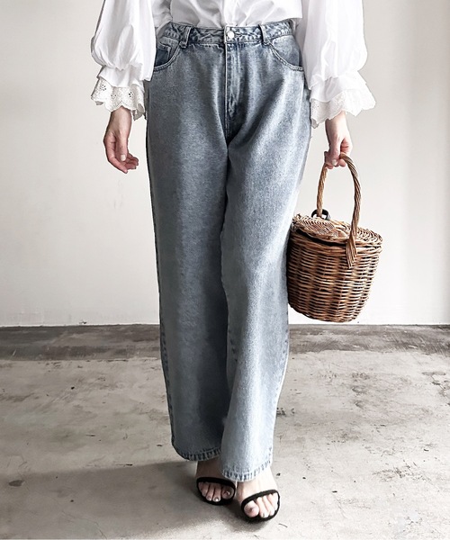 COMMON WARE（コモンウェアー）の「COMMONWARE:12ozデニムバギーパンツ（デニムパンツ・レディース・ブラック/ケミカルウォッシュ/ブラック系/ライトインディゴブルー/インディゴブルー・L/XL/M）」の19枚目の写真