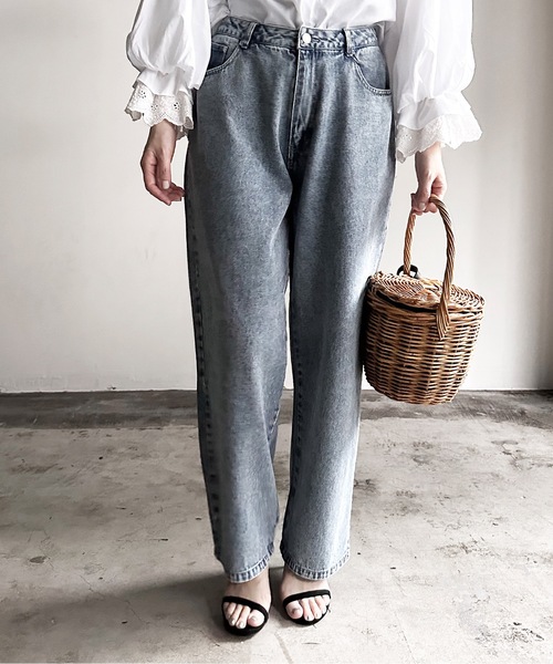 COMMON WARE（コモンウェアー）の「COMMONWARE:12ozデニムバギーパンツ（デニムパンツ・レディース・ブラック/ケミカルウォッシュ/ブラック系/ライトインディゴブルー/インディゴブルー・L/XL/M）」の20枚目の写真