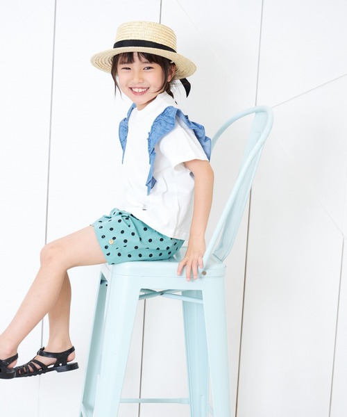 MAKE YOUR DAY（メイクユアデイ）の「ドット柄キュロットパンツ■80～140cm（その他パンツ・キッズ・グリーン/ベージュ/ブラック・130/80/110/100/120/90/140）」の8枚目の写真