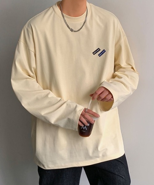 MGV(エムジーヴィー)の「ワンポイントルーズロンT(Tシャツ/カットソー・メンズ・ブルー/グリーン/グレー/ブラック/ホワイト/ベージュ・MEDIUM/LARGE/X-LARGE)」の5枚目の写真