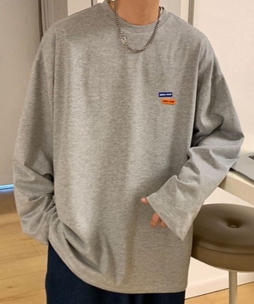 MGV(エムジーヴィー)の「ワンポイントルーズロンT(Tシャツ/カットソー・メンズ・ブルー/グリーン/グレー/ブラック/ホワイト/ベージュ・MEDIUM/LARGE/X-LARGE)」の4枚目の写真
