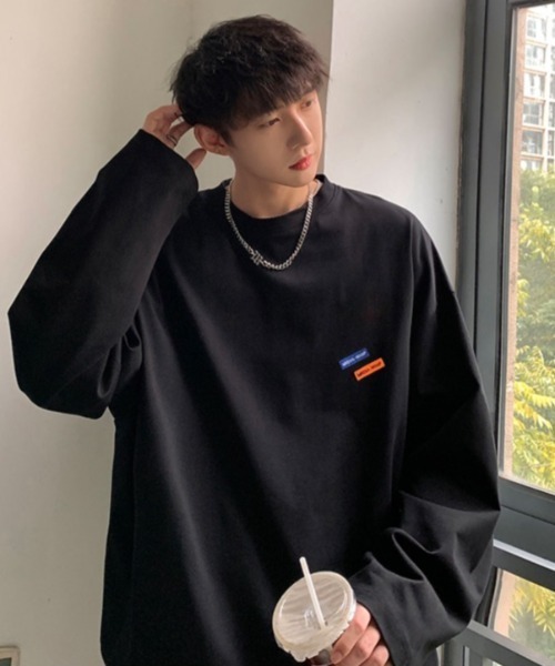 MGV(エムジーヴィー)の「ワンポイントルーズロンT(Tシャツ/カットソー・メンズ・ブルー/グリーン/グレー/ブラック/ホワイト/ベージュ・MEDIUM/LARGE/X-LARGE)」の9枚目の写真