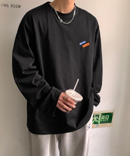 MGV(エムジーヴィー)の「ワンポイントルーズロンT(Tシャツ/カットソー・メンズ・ブルー/グリーン/グレー/ブラック/ホワイト/ベージュ・MEDIUM/LARGE/X-LARGE)」の15枚目の写真