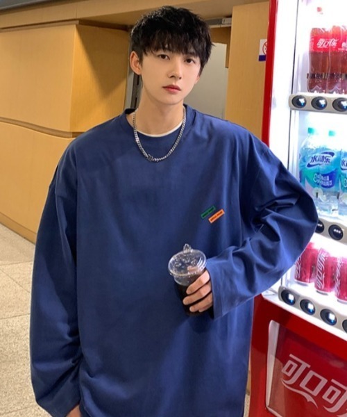 MGV(エムジーヴィー)の「ワンポイントルーズロンT(Tシャツ/カットソー・メンズ・ブルー/グリーン/グレー/ブラック/ホワイト/ベージュ・MEDIUM/LARGE/X-LARGE)」の21枚目の写真