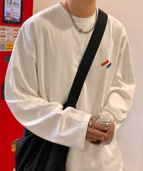 MGV(エムジーヴィー)の「ワンポイントルーズロンT(Tシャツ/カットソー・メンズ・ブルー/グリーン/グレー/ブラック/ホワイト/ベージュ・MEDIUM/LARGE/X-LARGE)」の10枚目の写真
