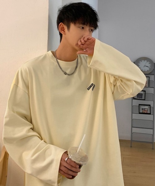 MGV(エムジーヴィー)の「ワンポイントルーズロンT(Tシャツ/カットソー・メンズ・ブルー/グリーン/グレー/ブラック/ホワイト/ベージュ・MEDIUM/LARGE/X-LARGE)」の22枚目の写真