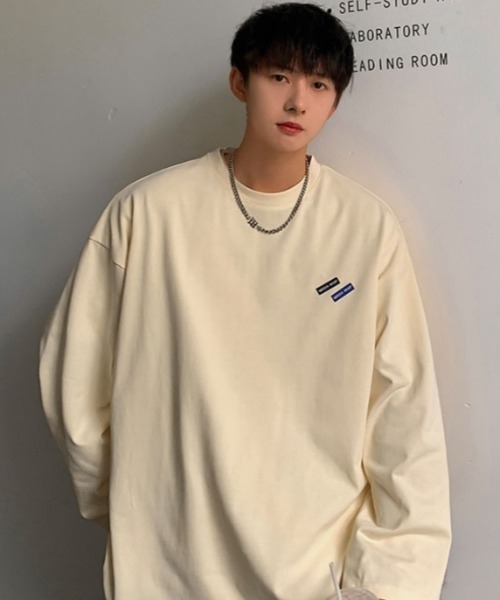 MGV(エムジーヴィー)の「ワンポイントルーズロンT(Tシャツ/カットソー・メンズ・ブルー/グリーン/グレー/ブラック/ホワイト/ベージュ・MEDIUM/LARGE/X-LARGE)」の13枚目の写真