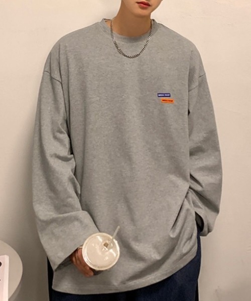 MGV(エムジーヴィー)の「ワンポイントルーズロンT(Tシャツ/カットソー・メンズ・ブルー/グリーン/グレー/ブラック/ホワイト/ベージュ・MEDIUM/LARGE/X-LARGE)」の8枚目の写真