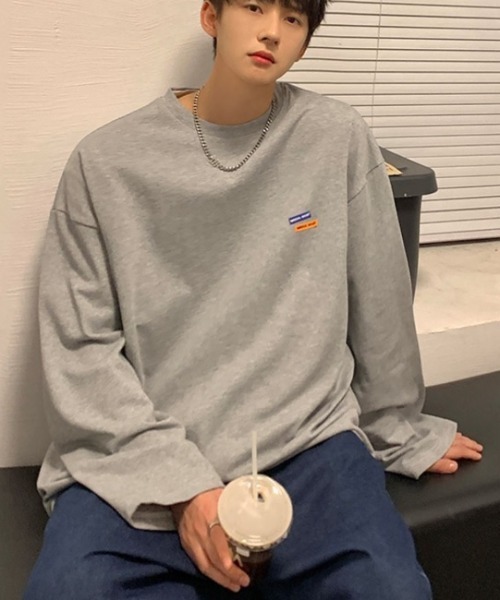 MGV(エムジーヴィー)の「ワンポイントルーズロンT(Tシャツ/カットソー・メンズ・ブルー/グリーン/グレー/ブラック/ホワイト/ベージュ・MEDIUM/LARGE/X-LARGE)」の20枚目の写真