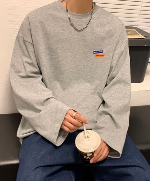 MGV(エムジーヴィー)の「ワンポイントルーズロンT(Tシャツ/カットソー・メンズ・ブルー/グリーン/グレー/ブラック/ホワイト/ベージュ・MEDIUM/LARGE/X-LARGE)」の11枚目の写真