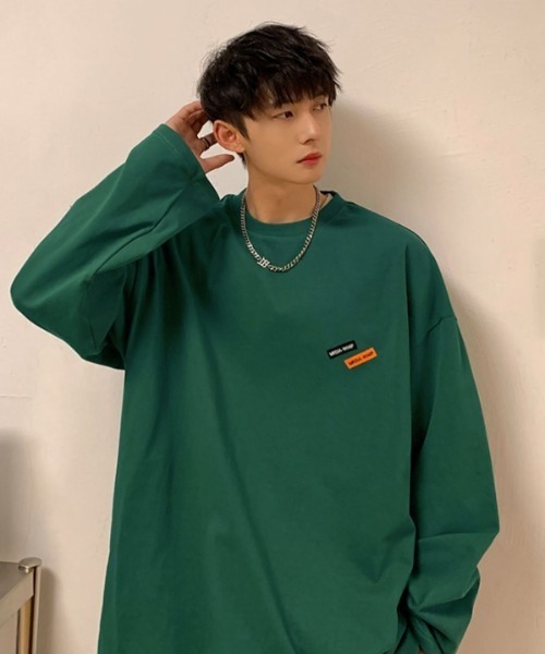 MGV(エムジーヴィー)の「ワンポイントルーズロンT(Tシャツ/カットソー・メンズ・ブルー/グリーン/グレー/ブラック/ホワイト/ベージュ・MEDIUM/LARGE/X-LARGE)」の17枚目の写真