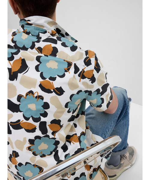GAP(ギャップ)の「ストレッチポプリン スリムフィットシャツ(シャツ/ブラウス・メンズ・ブラウン/ホワイト×ブルー/ブラック・L/M/XS/XL/S)」の4枚目の写真
