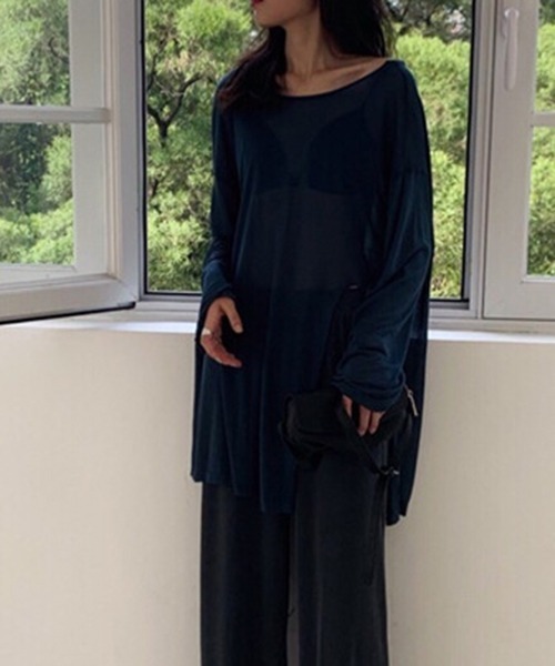 FREE STYLISTS(フリー スタイリスト)の「YUGA_YGMC バックオープン シアートップス(Tシャツ/カットソー・レディース・ブルー/カーキ/ブラック・FREE)」の15枚目の写真