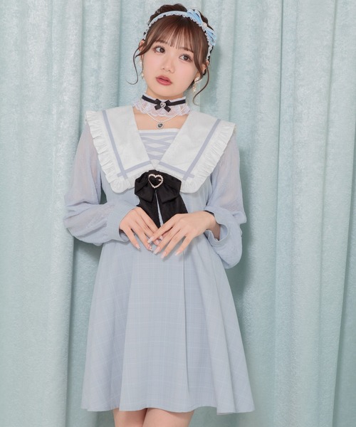 ROJITA(ロジータ)の「レースアップセーラーワンピース(ワンピース・レディース・グレー/ブラック/サックスブルー・FREE)」の13枚目の写真