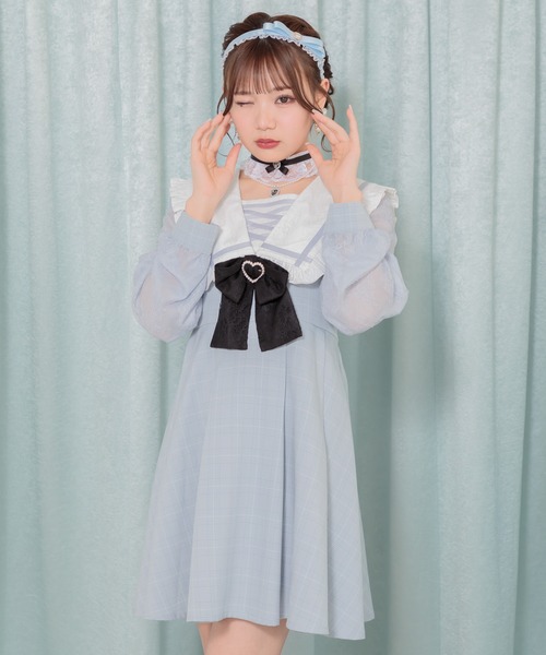 ROJITA(ロジータ)の「レースアップセーラーワンピース(ワンピース・レディース・グレー/ブラック/サックスブルー・FREE)」の21枚目の写真