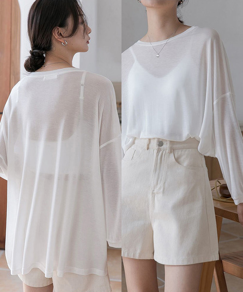 DEVICE（デバイス）の「【2023SS】シンプル シアートップス ラッシュガード（ラッシュガード・レディース・ブラック/ホワイト・M/L）」の4枚目の写真