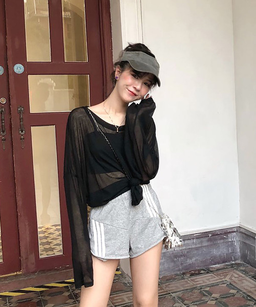 DEVICE（デバイス）の「【2023SS】シンプル シアートップス ラッシュガード（ラッシュガード・レディース・ブラック/ホワイト・M/L）」の9枚目の写真