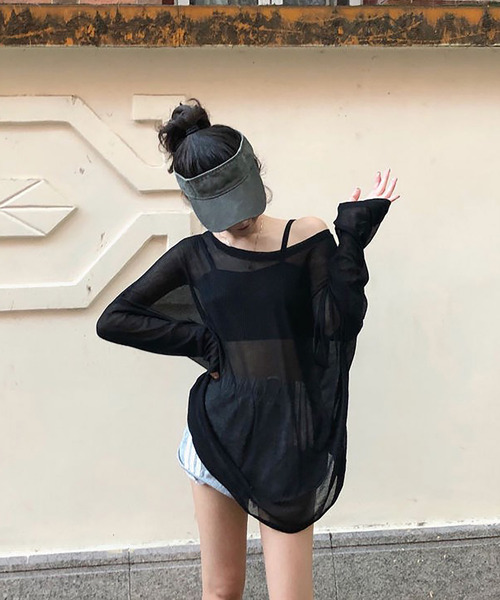 DEVICE（デバイス）の「【2023SS】シンプル シアートップス ラッシュガード（ラッシュガード・レディース・ブラック/ホワイト・M/L）」の11枚目の写真