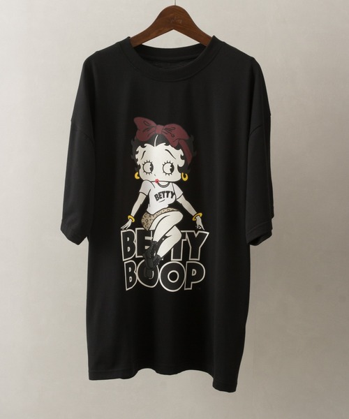 SpRay（スプレイ）の「リボンBETTY Tシャツ BettyBoop ベティちゃん（Tシャツ/カットソー・レディース・チャコールグレー/ブラック/オフホワイト・FREE）」の2枚目の写真