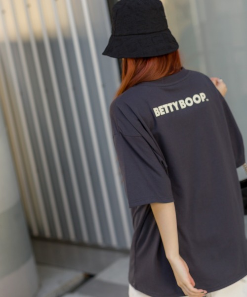 SpRay（スプレイ）の「リボンBETTY Tシャツ BettyBoop ベティちゃん（Tシャツ/カットソー・レディース・チャコールグレー/ブラック/オフホワイト・FREE）」の8枚目の写真