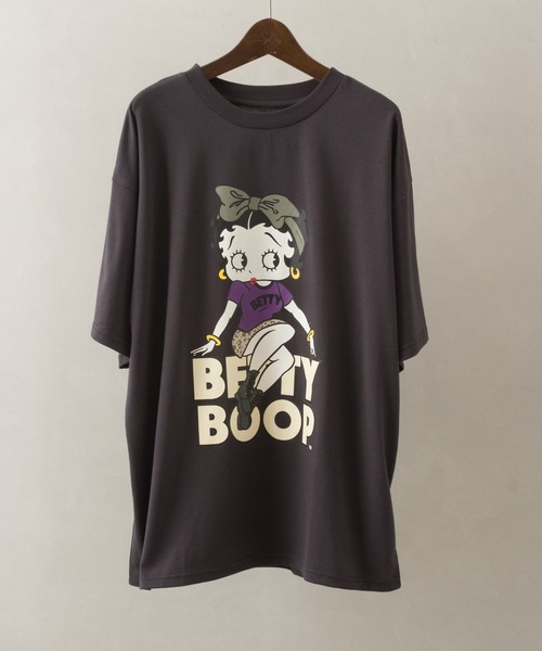 SpRay（スプレイ）の「リボンBETTY Tシャツ BettyBoop ベティちゃん（Tシャツ/カットソー・レディース・チャコールグレー/ブラック/オフホワイト・FREE）」の9枚目の写真